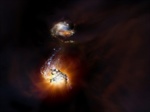 Detectan el proceso de fusión entre dos galaxias